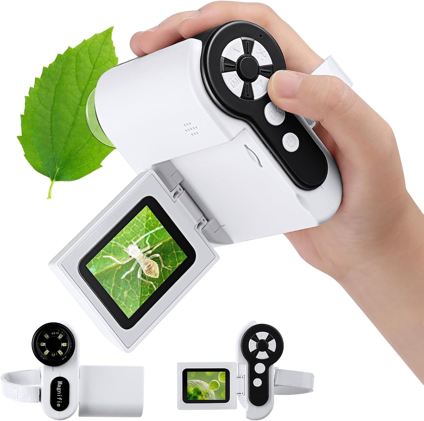 1000X Handheld Microscope for Kids with 4K Screen and Lights