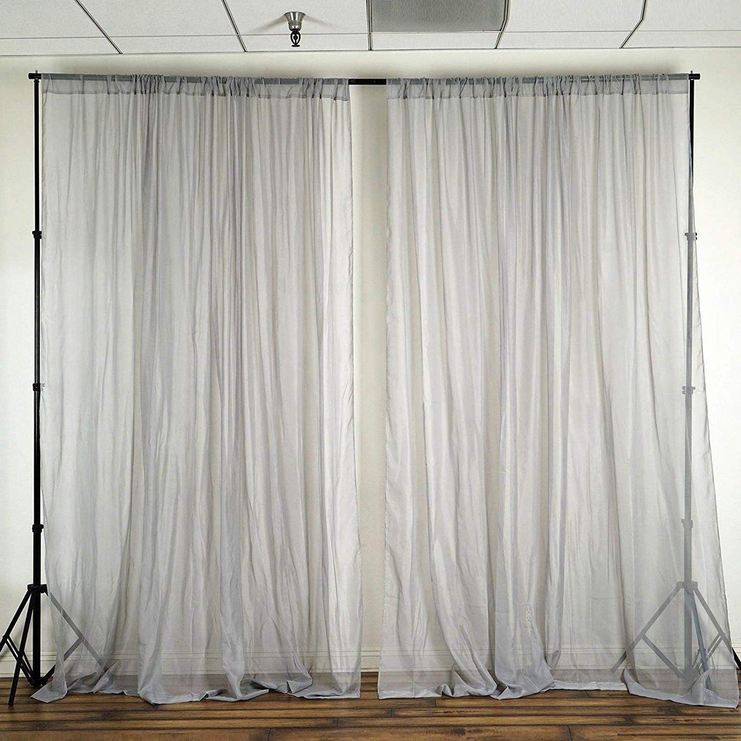 Polyester See Through Chiffon Backdrop Drape Curtain Panel