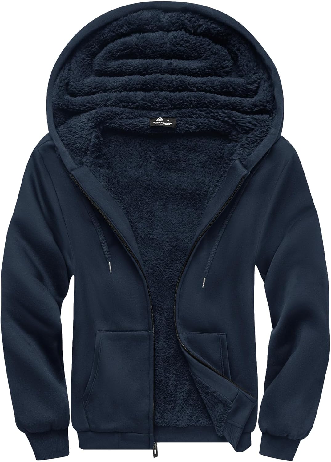 SCODI Heavyweight Fleece Hoodie for Men - Warm Full Zip Sweatshirt