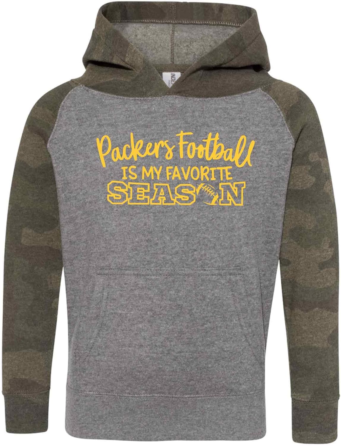 Youth Toddler Packers Hoodie Soft Grey Camo Sweatshirt Gift