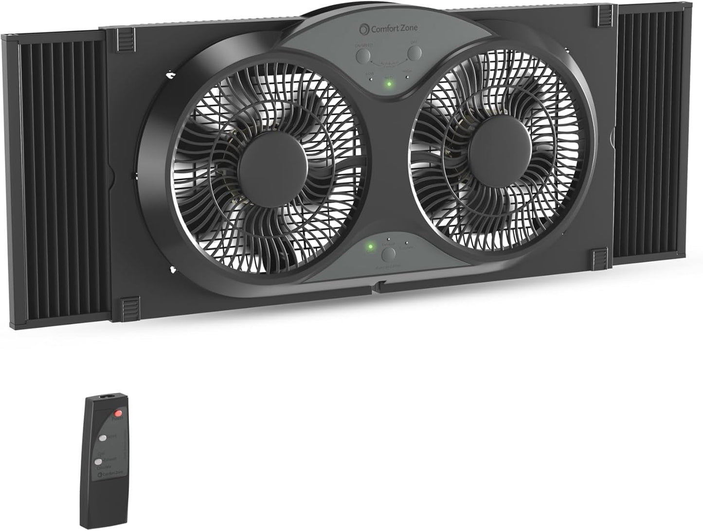 Comfort Zone Window Fan with Remote Control and 3 Speeds