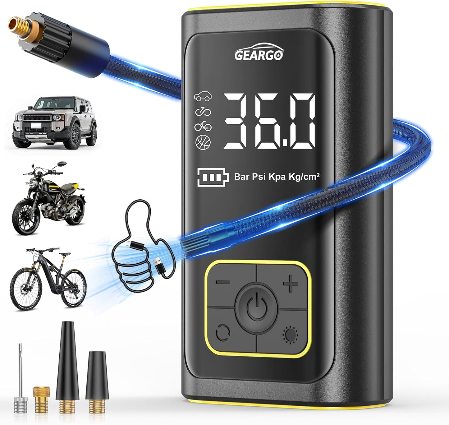 GEARGO Cordless Tire Inflator - Fast 150PSI Pump