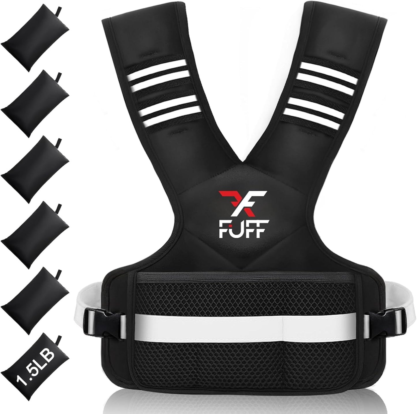 FUFF Weighted Vest for Women - Adjustable Reflective Running Gear