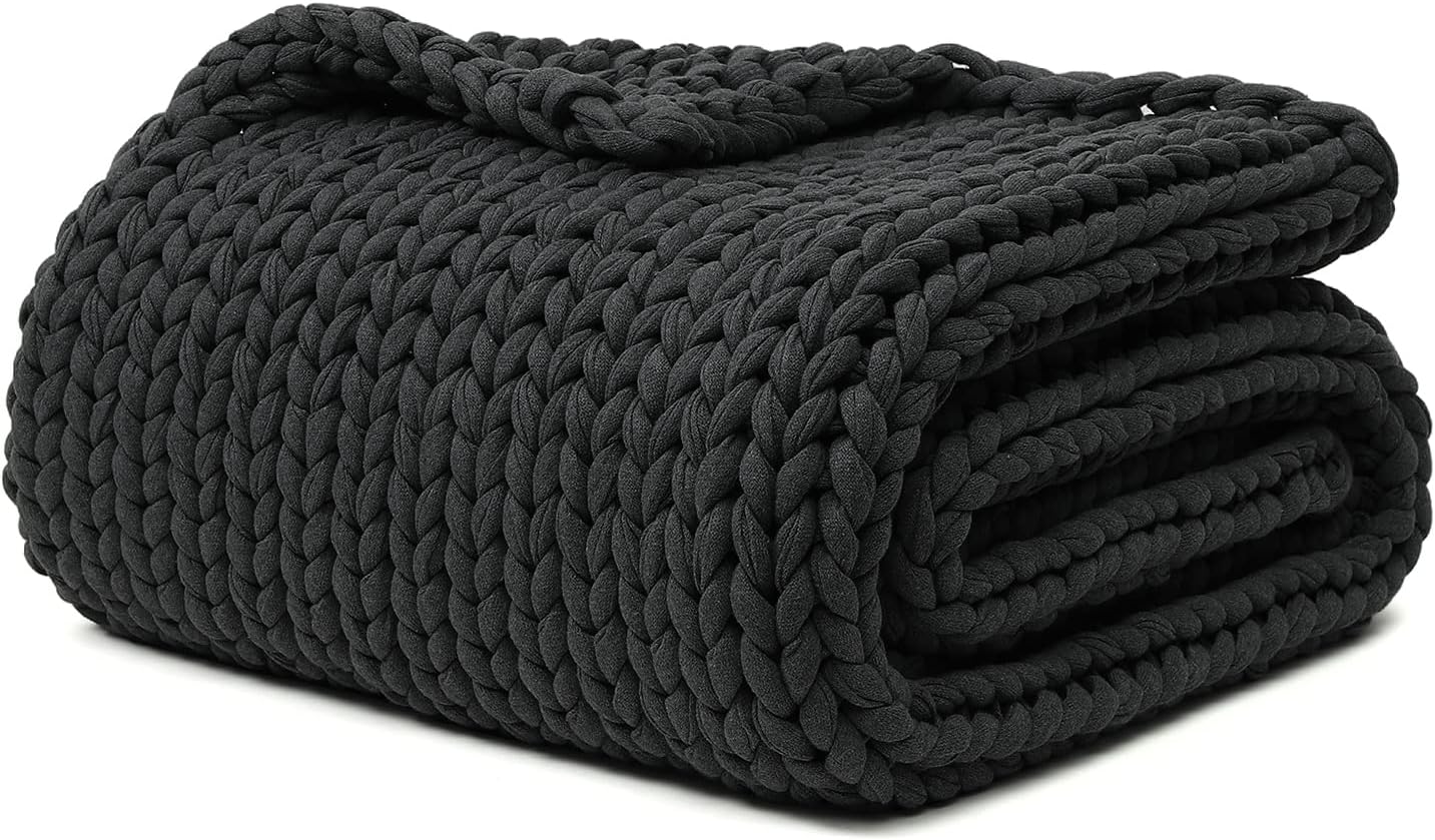 YnM 100% Cotton Weighted Blanket for Comfort and Sleep