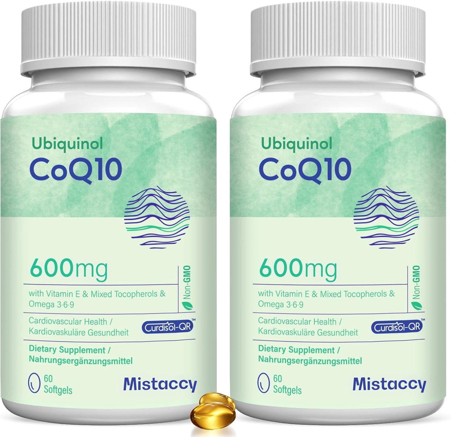 High Absorption CoQ10 600mg Softgels with Omega 3 6 9