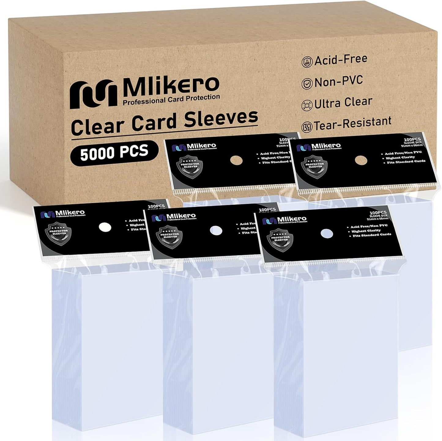 5000 Counts Clear Penny Sleeves for Trading Cards Protection