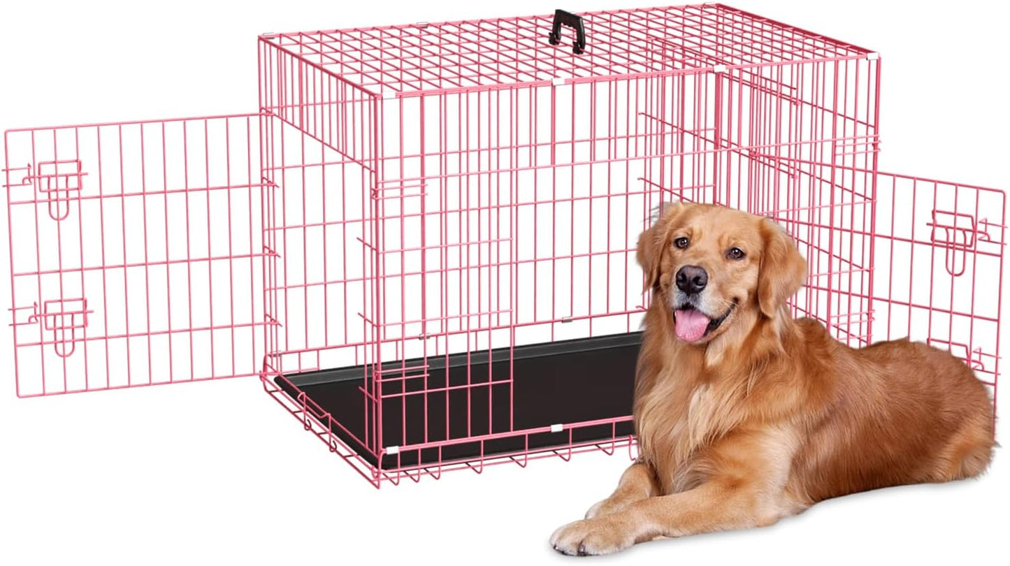 48 Inch Dog Crate for Large Dogs with Double-Door Design