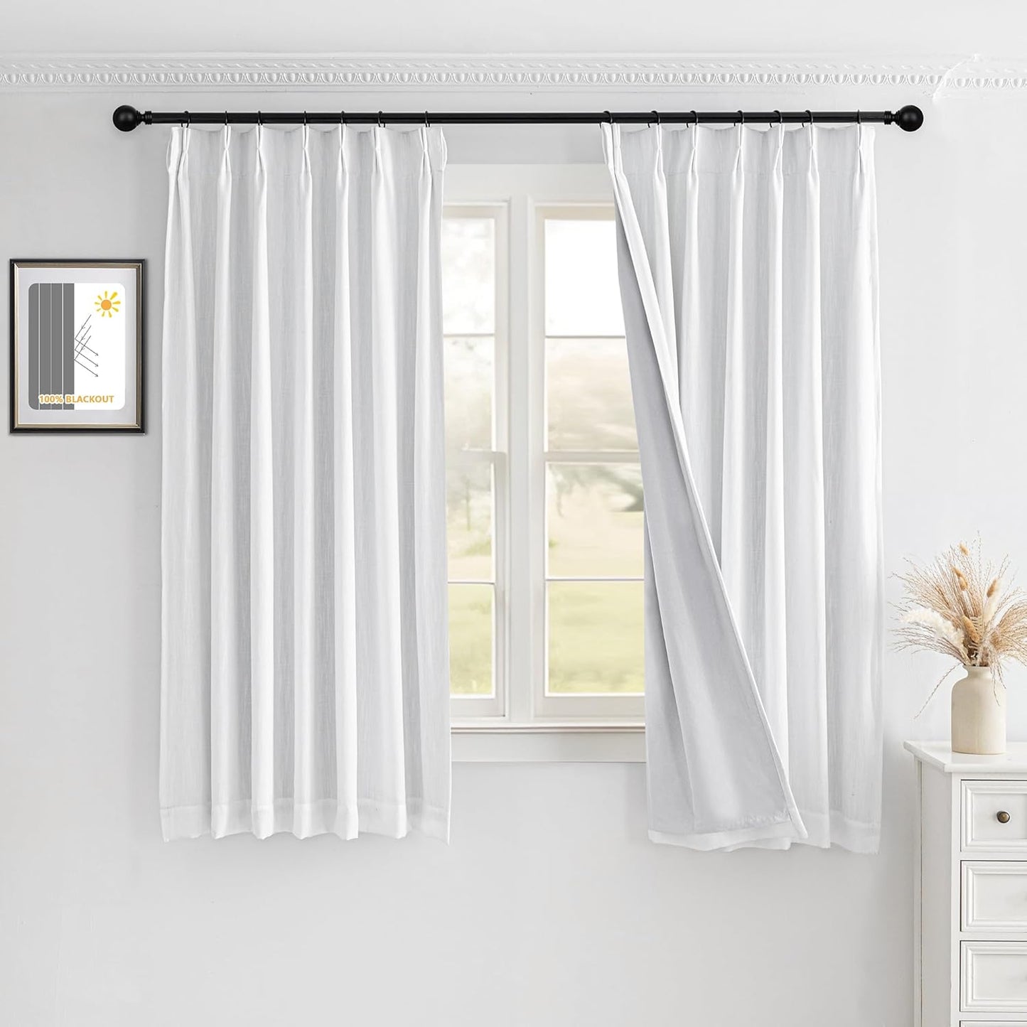MYSKY HOME White Blackout Curtains for Ultimate Room Darkening