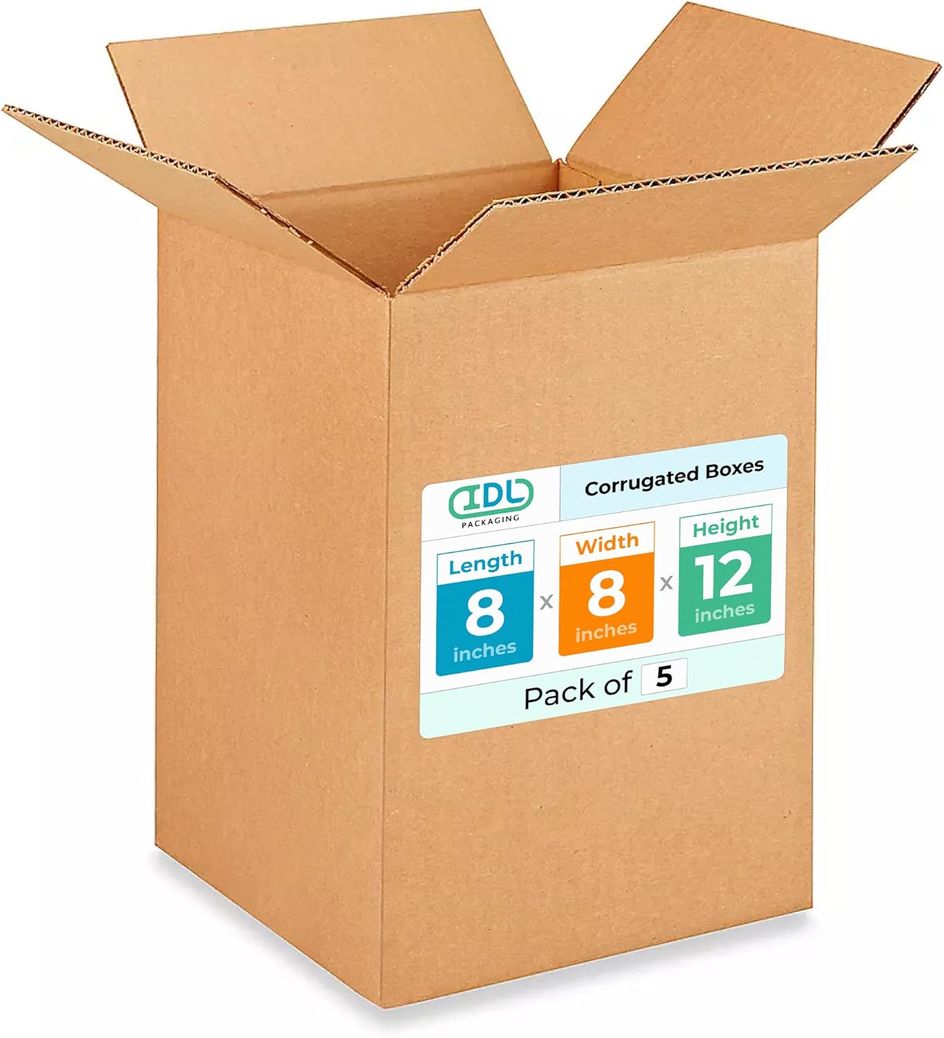 Small Moving & Shipping Boxes 8 x 8 x 12 inches - 5-Pack