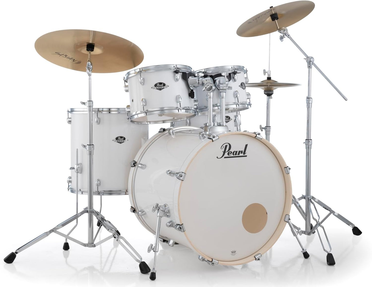Pearl Export 5 Piece Drum Set Pure White with Hardware