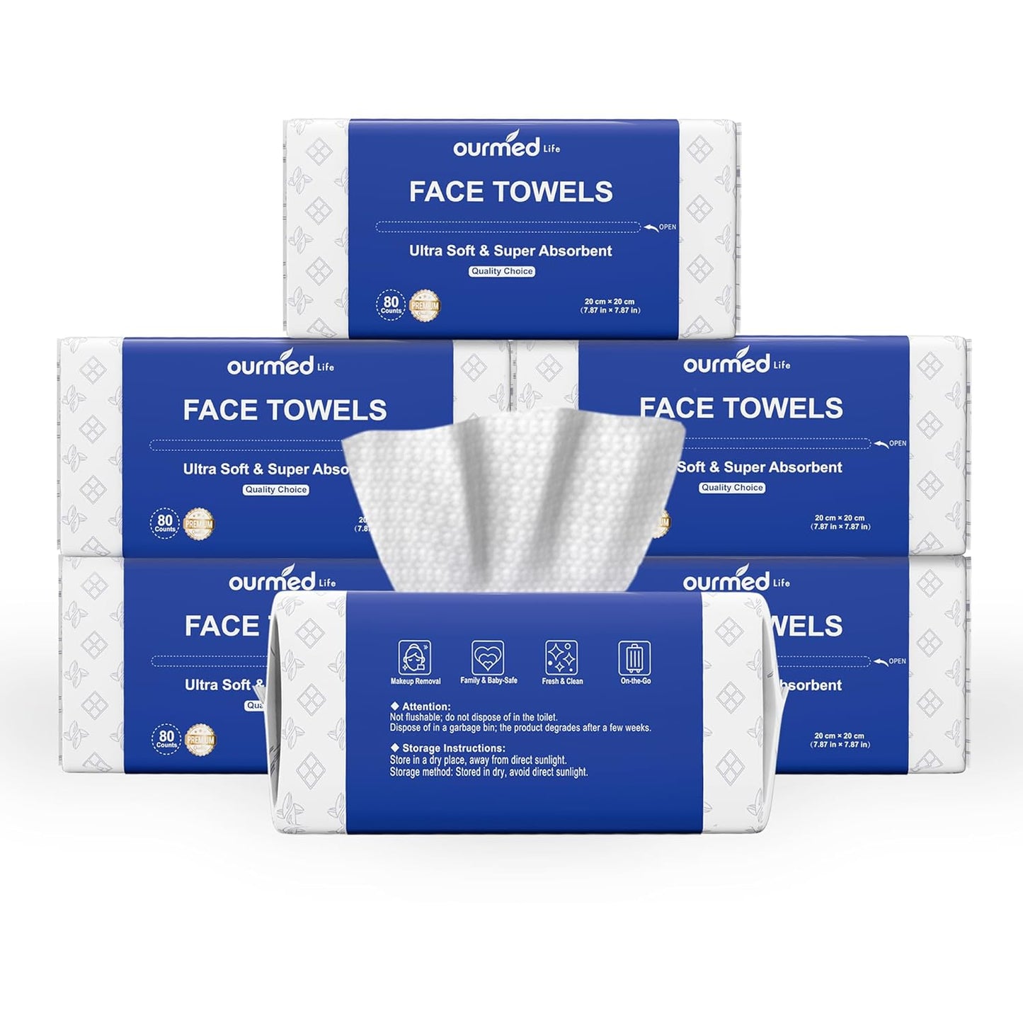 Ourmed Life Face Towels: Thicker Biodegradable Wipes