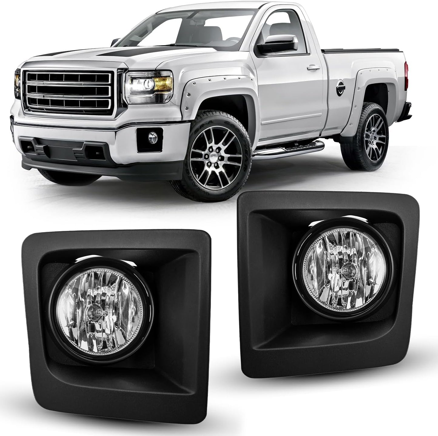 Nilight Fog Lights Assembly for 2014-2015 GMC Sierra 1500