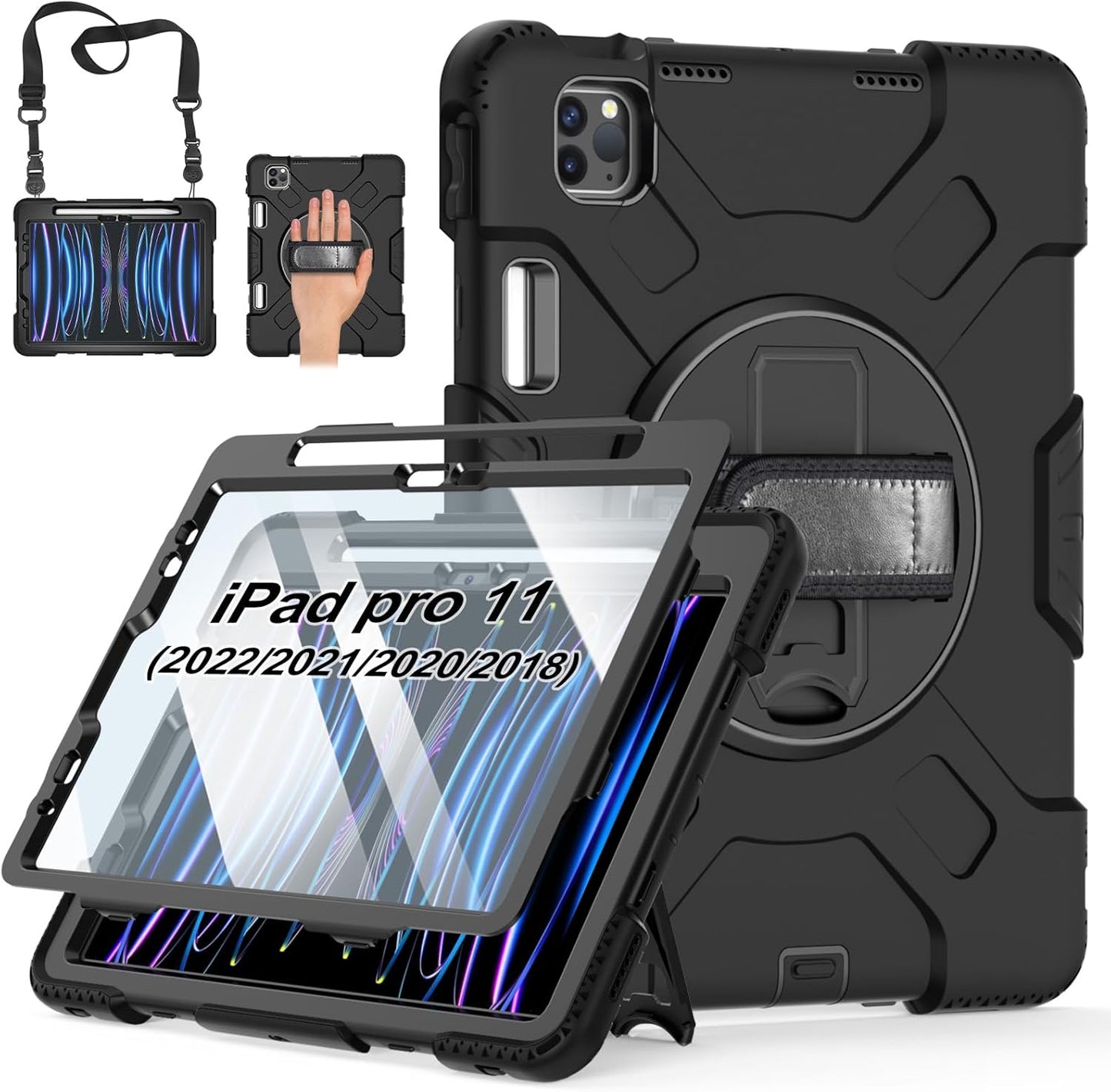 iPad Pro 11 Inch Case with Screen Protector and Stand Features