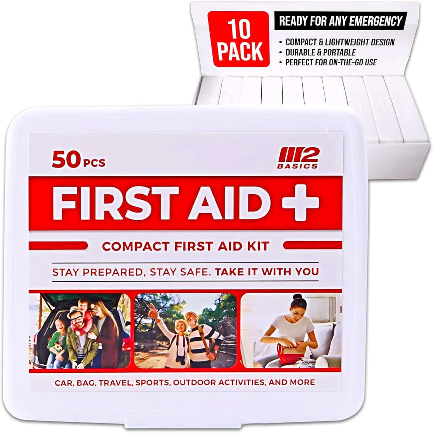 10-Pack Mini First Aid Kit Bundle - Travel Essential