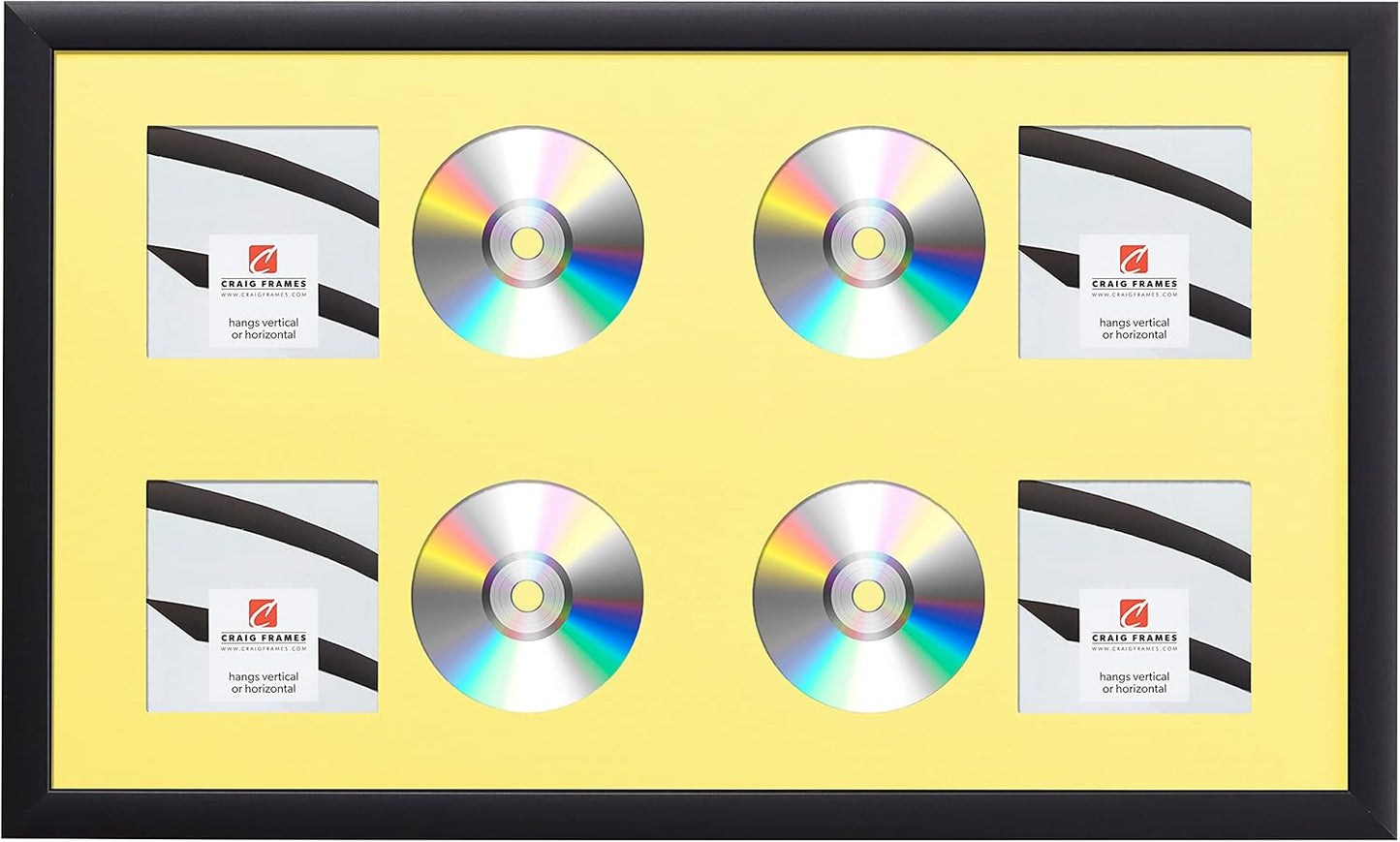 Craig Frames 15x26 Yellow 4-CD Display Mat w/ Black Frame