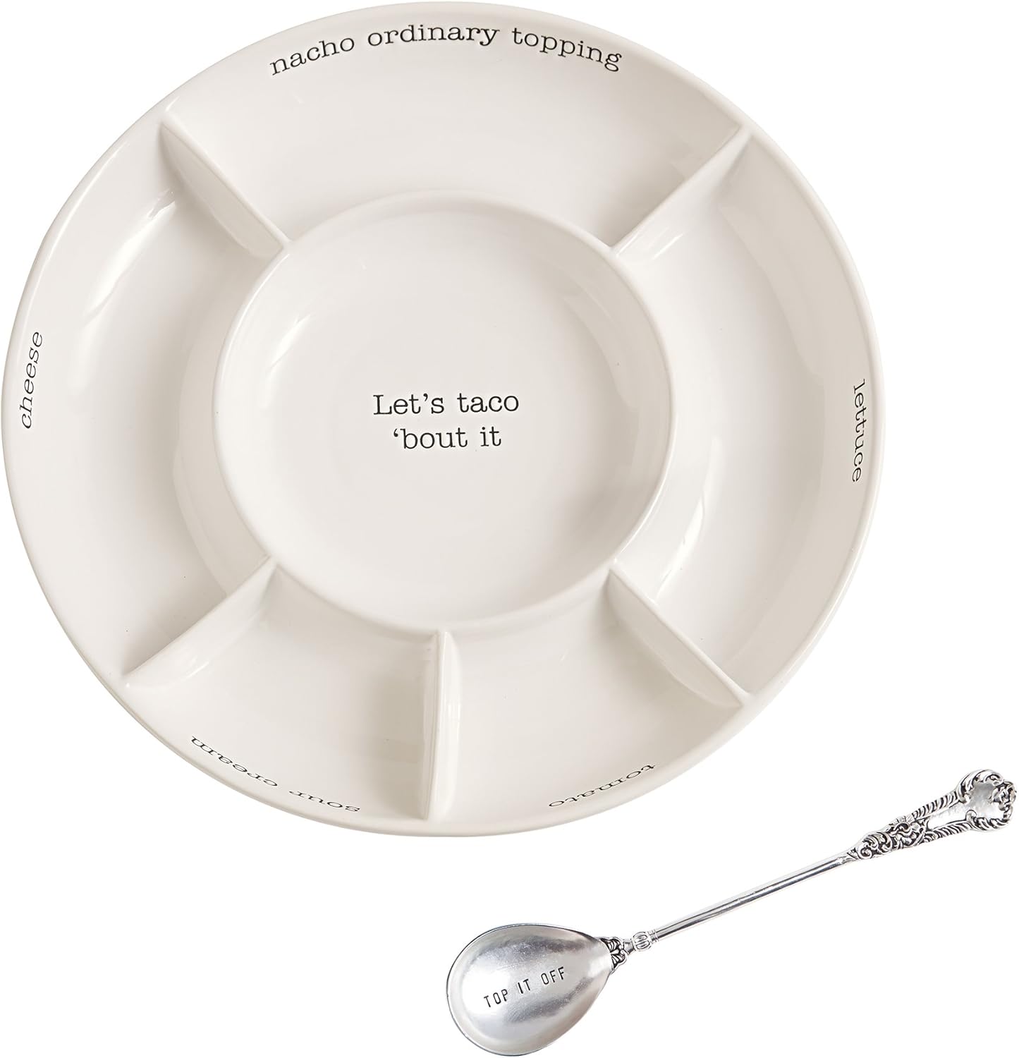 Mud Pie Taco Bar Condiment Serving Platter for Taco Tuesday