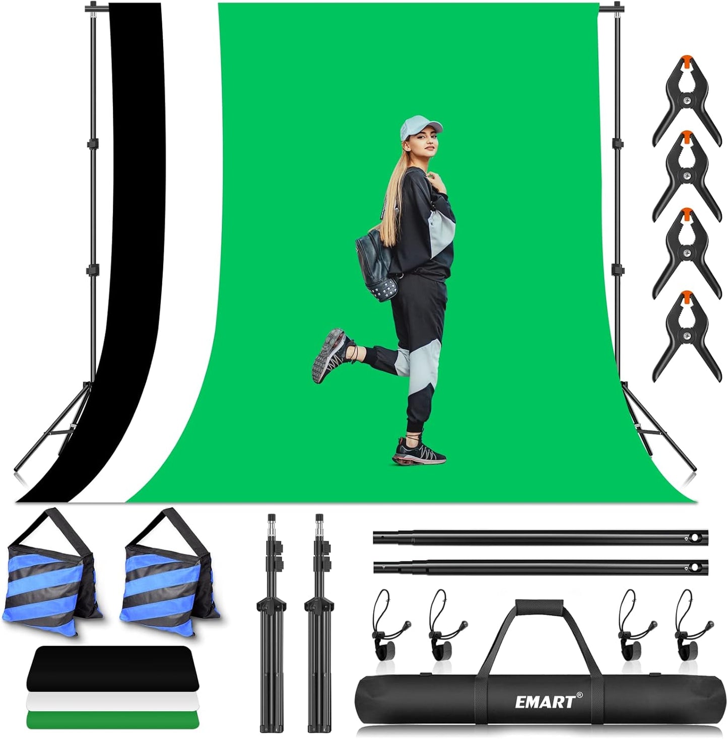 EMART Photo Video Studio Backdrop Stand Kit for Perfect Shots