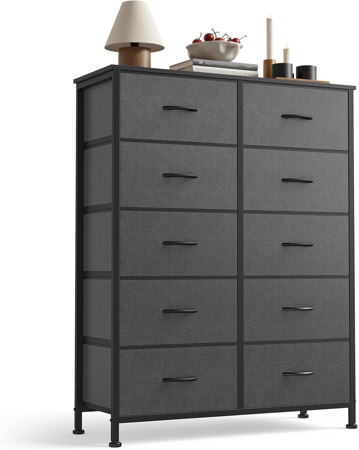 10 Drawer Fabric Dresser Storage Tower for Bedroom and Closet