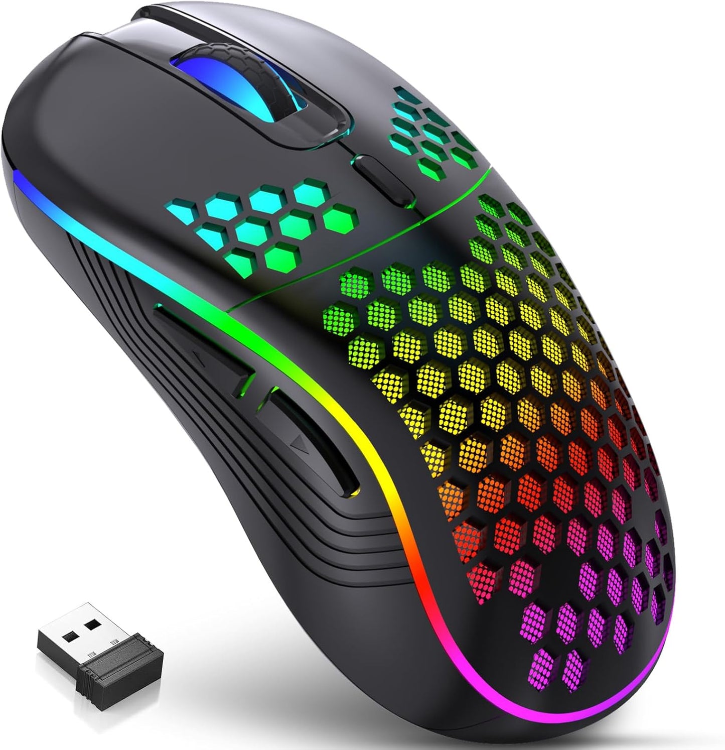 JYCSTE Wireless Gaming Mouse: Ergonomic Honeycomb Design