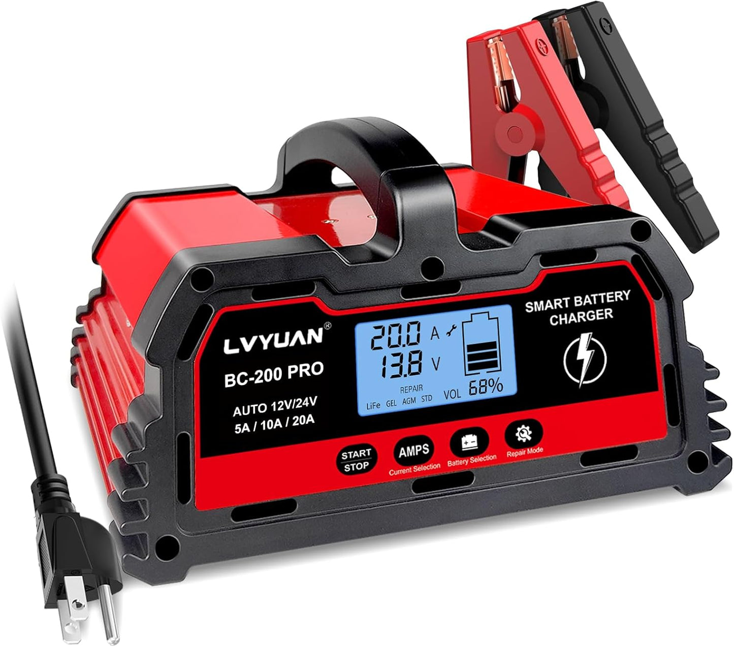 LVYUAN 20A Smart Battery Charger - Maintain Any Battery Type Like a Pro!