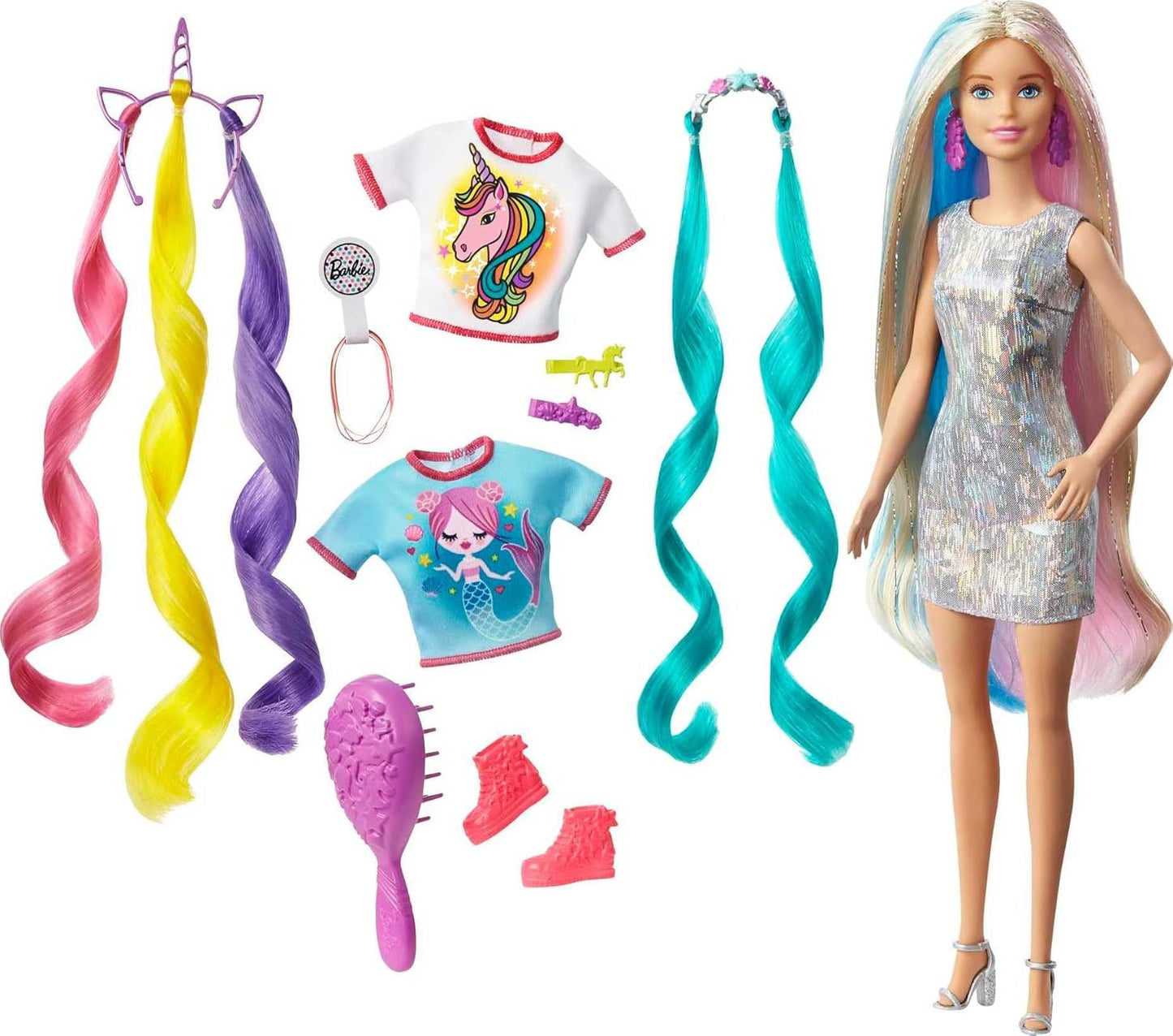 Barbie Fantasy Hair Doll with Colorful Hair & Accessories
