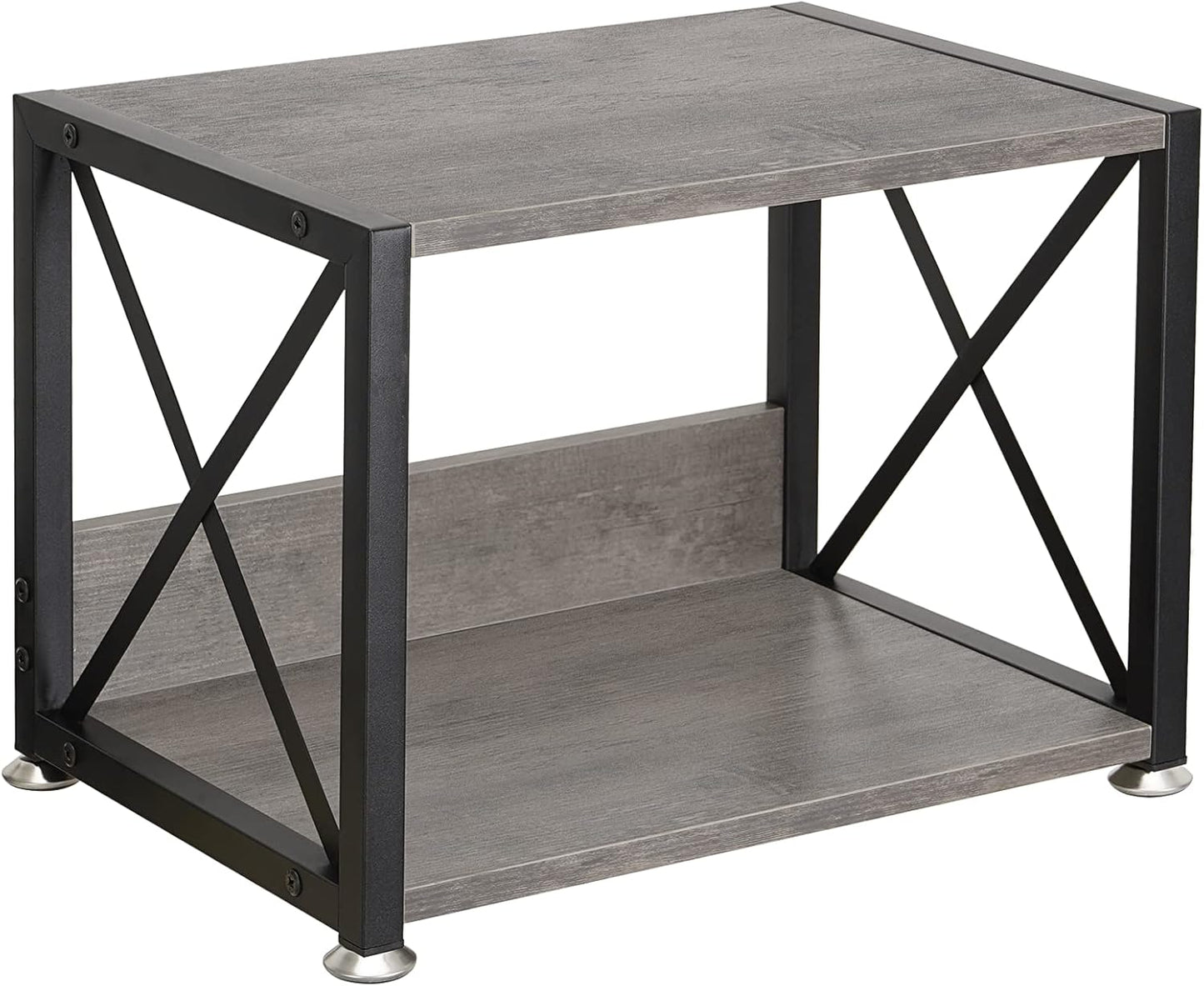 Giikin Desktop Printer Stand with 2 Tier Wood Shelves - Organize Efficiently!