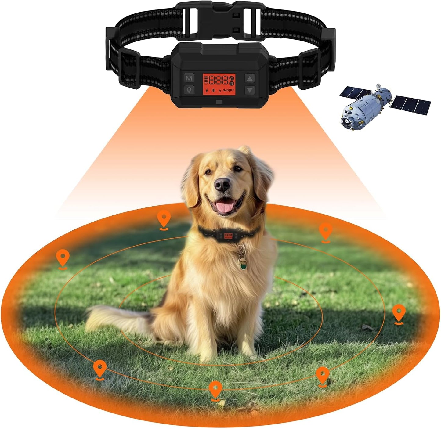 Pethey GPS Wireless Dog Fence - Stable Signal, 999 Yard Radius