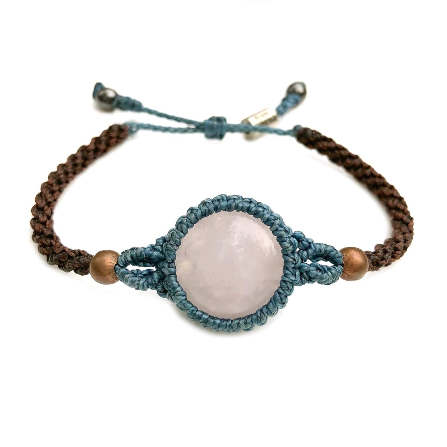 Rose Quartz Stone Macrame Bracelet for Bohemian Style Lovers