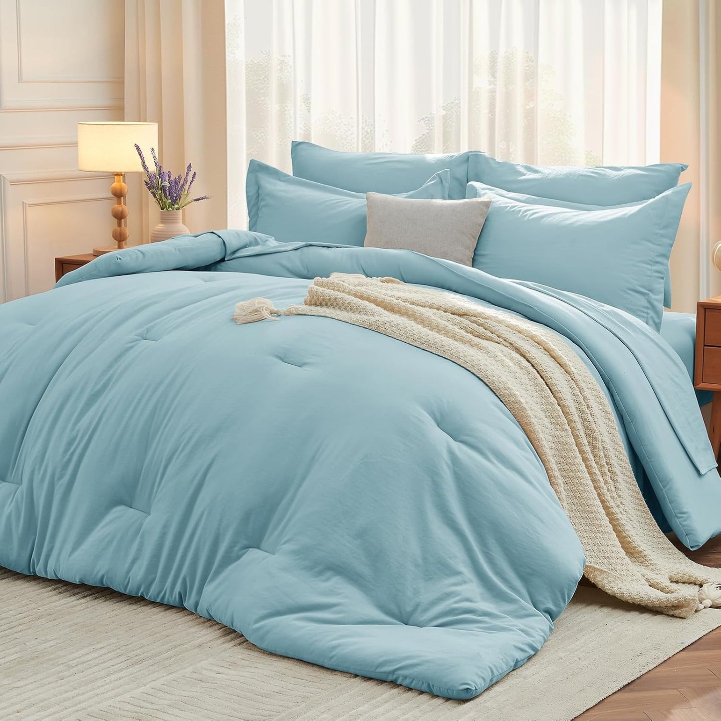 MUXHOMO Twin Comforter Set - Soft Bed in a Bag for All Seasons