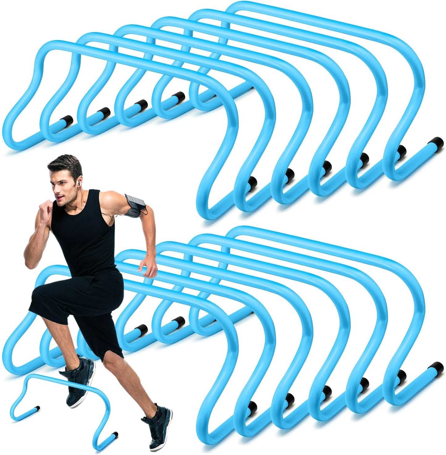 Wettarn 12 Pcs 9 Speed Training Agility Hurdles for Athletes
