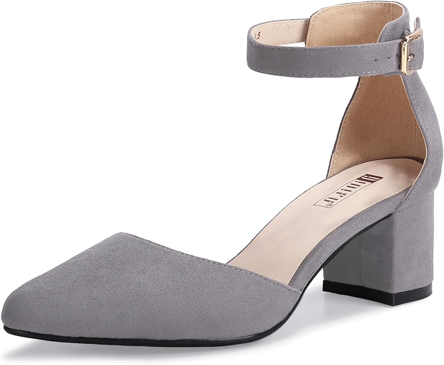IDIFU Women's Low Block Heels for Comfortable Wedding Pumps