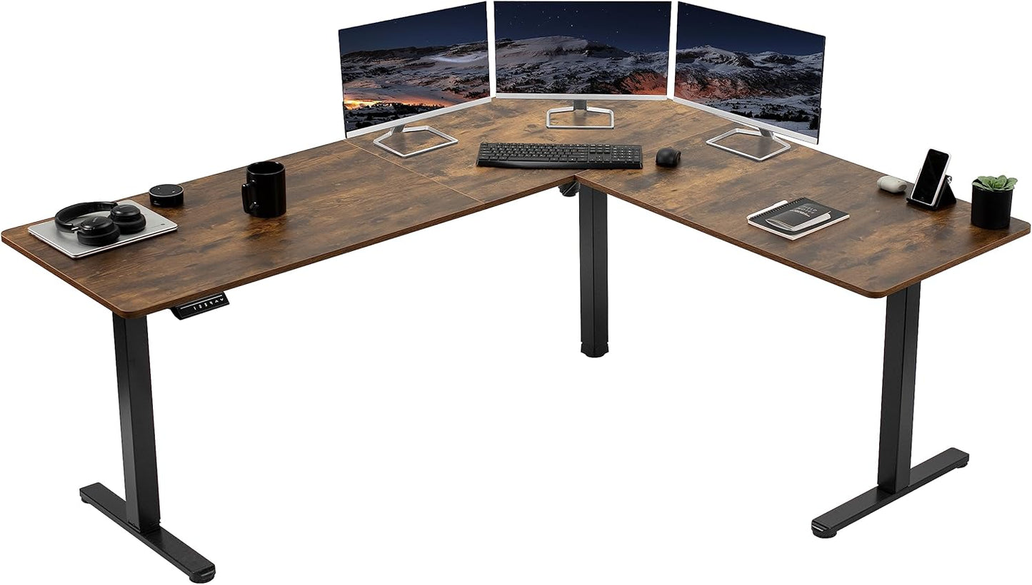 Electric Corner L-Shaped Standing Desk with Memory Control