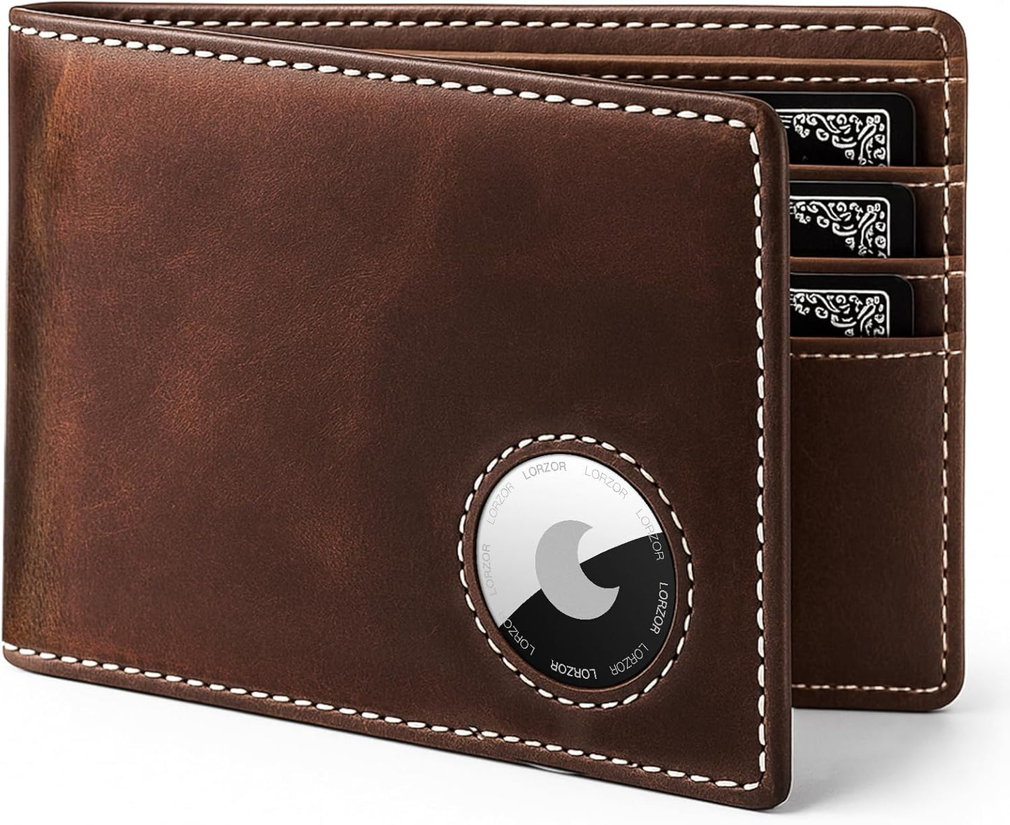 AirTag Wallet for Men - Minimalist Bifold Leather Design