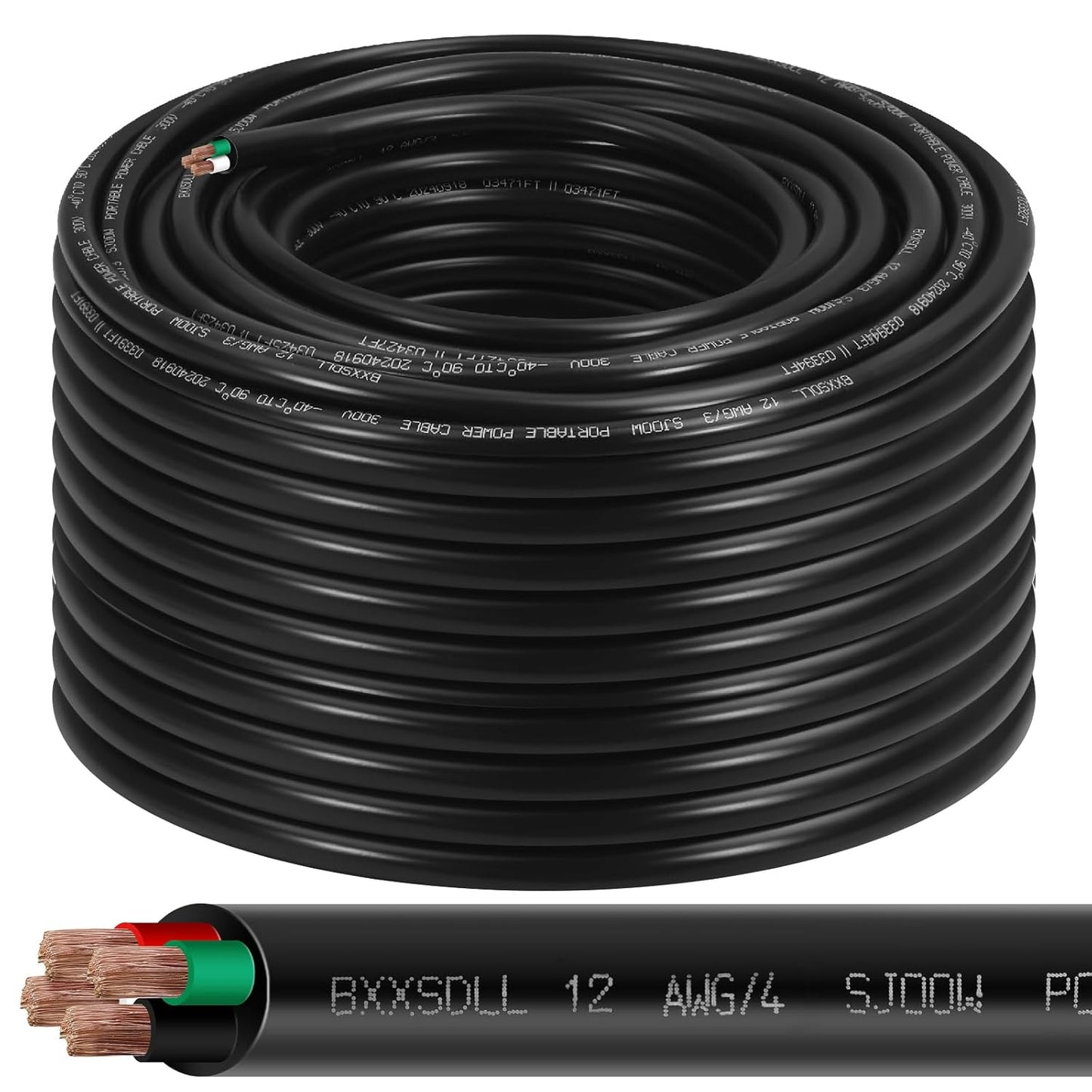 12/4 150 FT SJOOW Wire for Heavy Duty Industrial Use