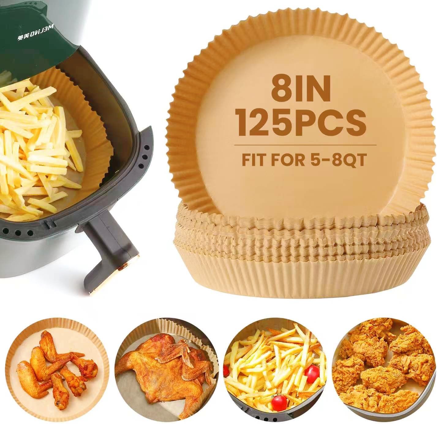 125pcs Air Fryer Liners for Easy Cleanup