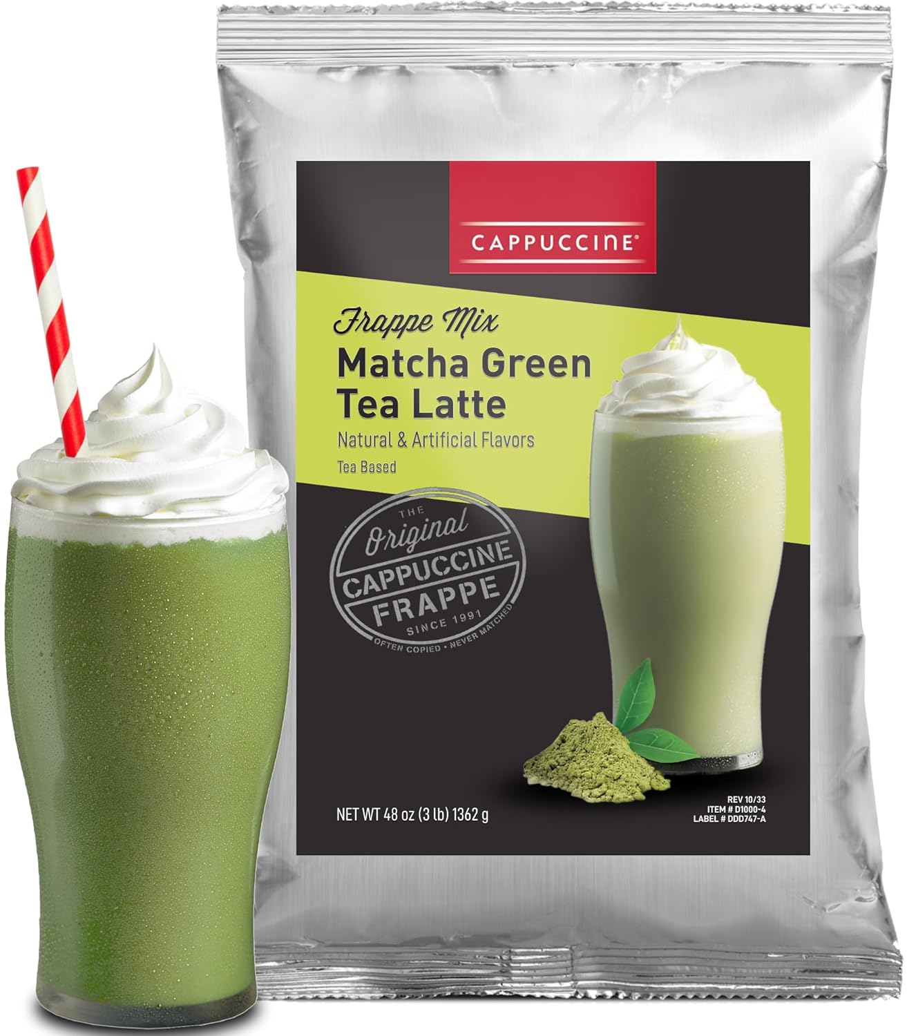 Cappuccine Matcha Green Tea Latte Frappe Mix for Delicious Drinks
