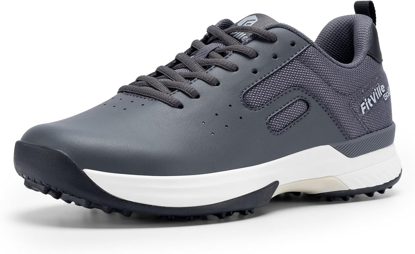 FitVille Professional Mens Golf Shoes Extra Wide Spiked Waterproof