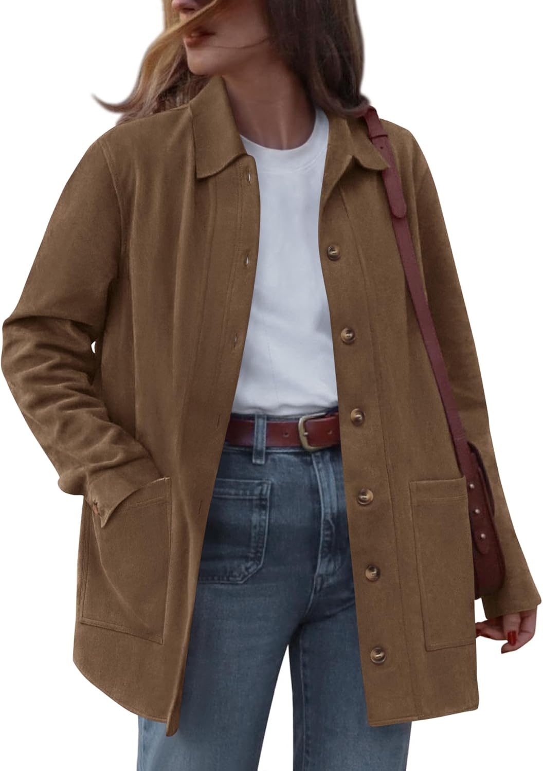 Faux Suede Jacket Women Stylish Fall Fashion Outerwear 2025