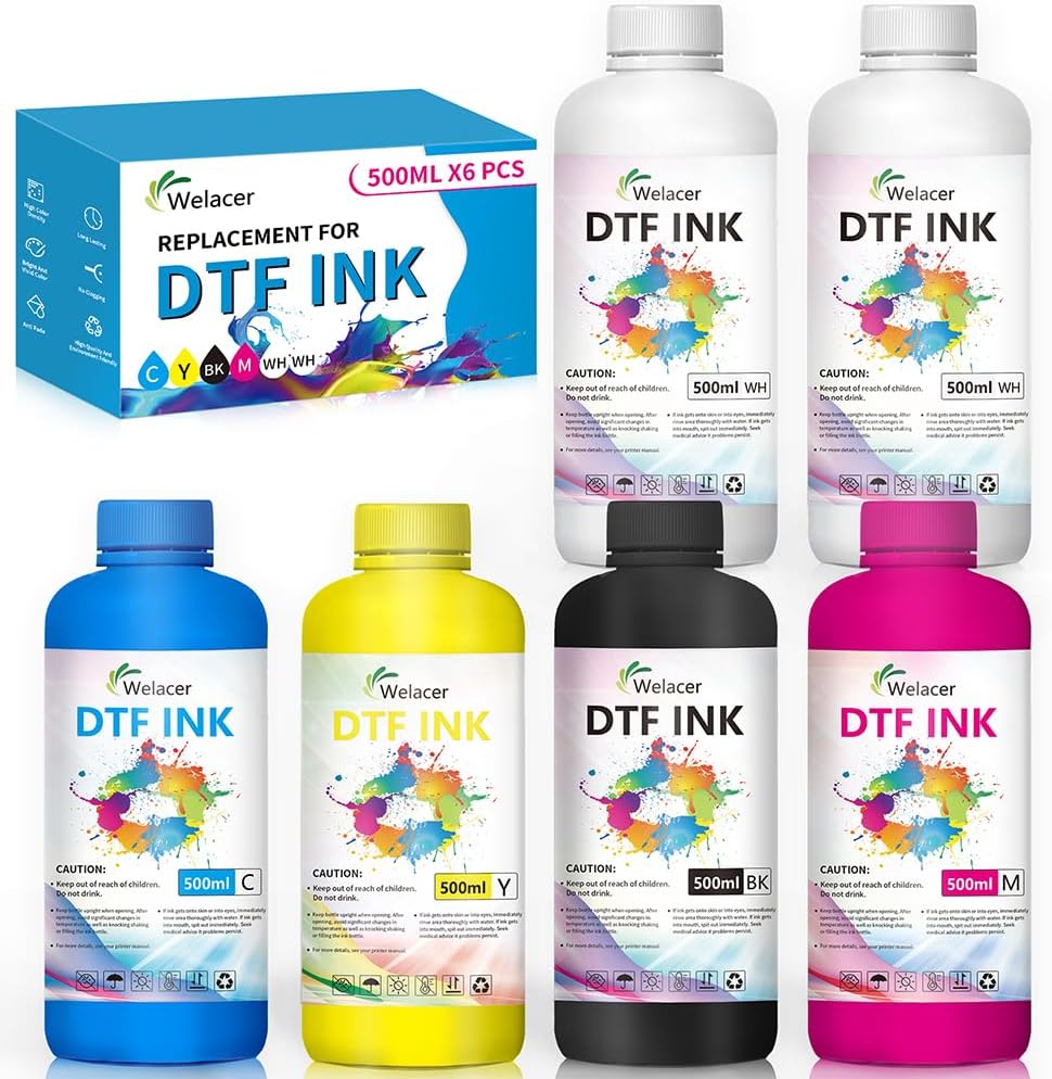 DTF Ink 500mlx6 for I3200 XP600 R1390 L1800 and More