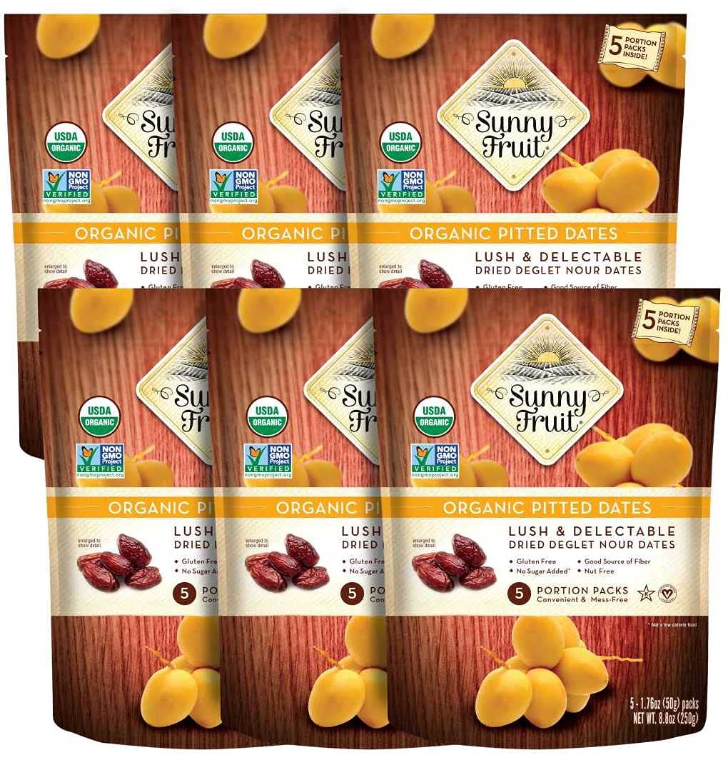 Organic Dried Pitted Deglet Nour Dates - Healthy Snack Packs