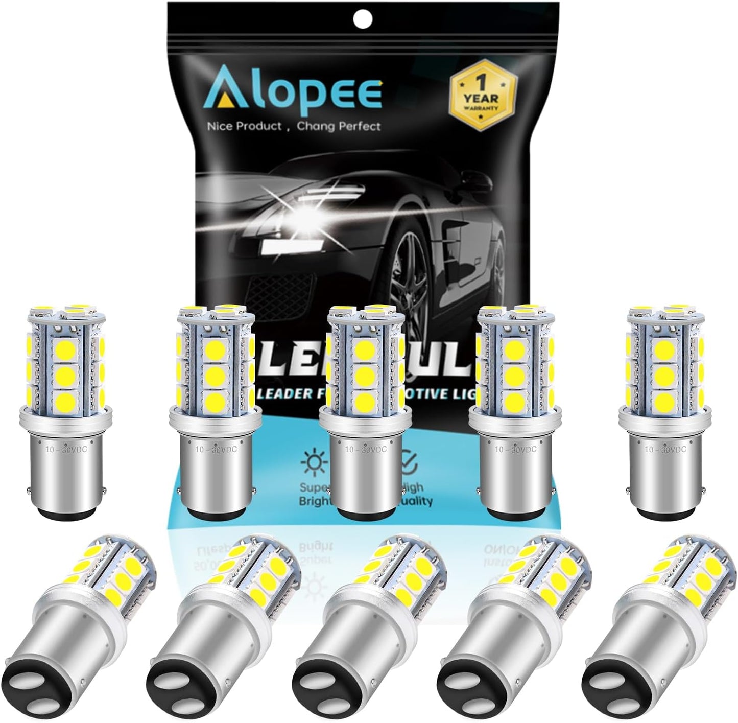 Alopee 1076 LED Bulb - Bright White 5050 18SMD for RVs & More