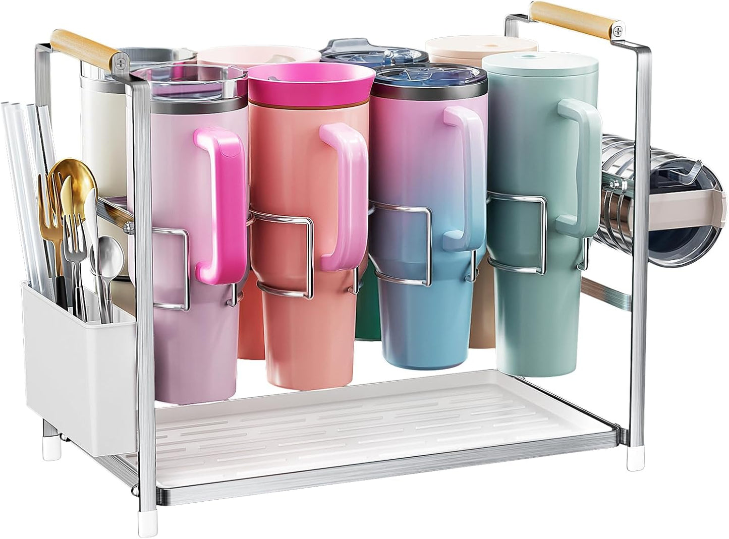 Water Bottle Organizer Drying Rack for 40oz Tumbler Storage