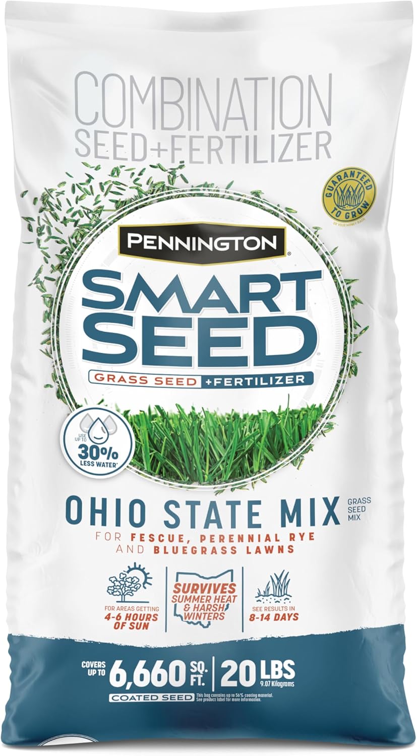 Pennington Smart Seed Ohio State Grass Mix for Lush Lawns