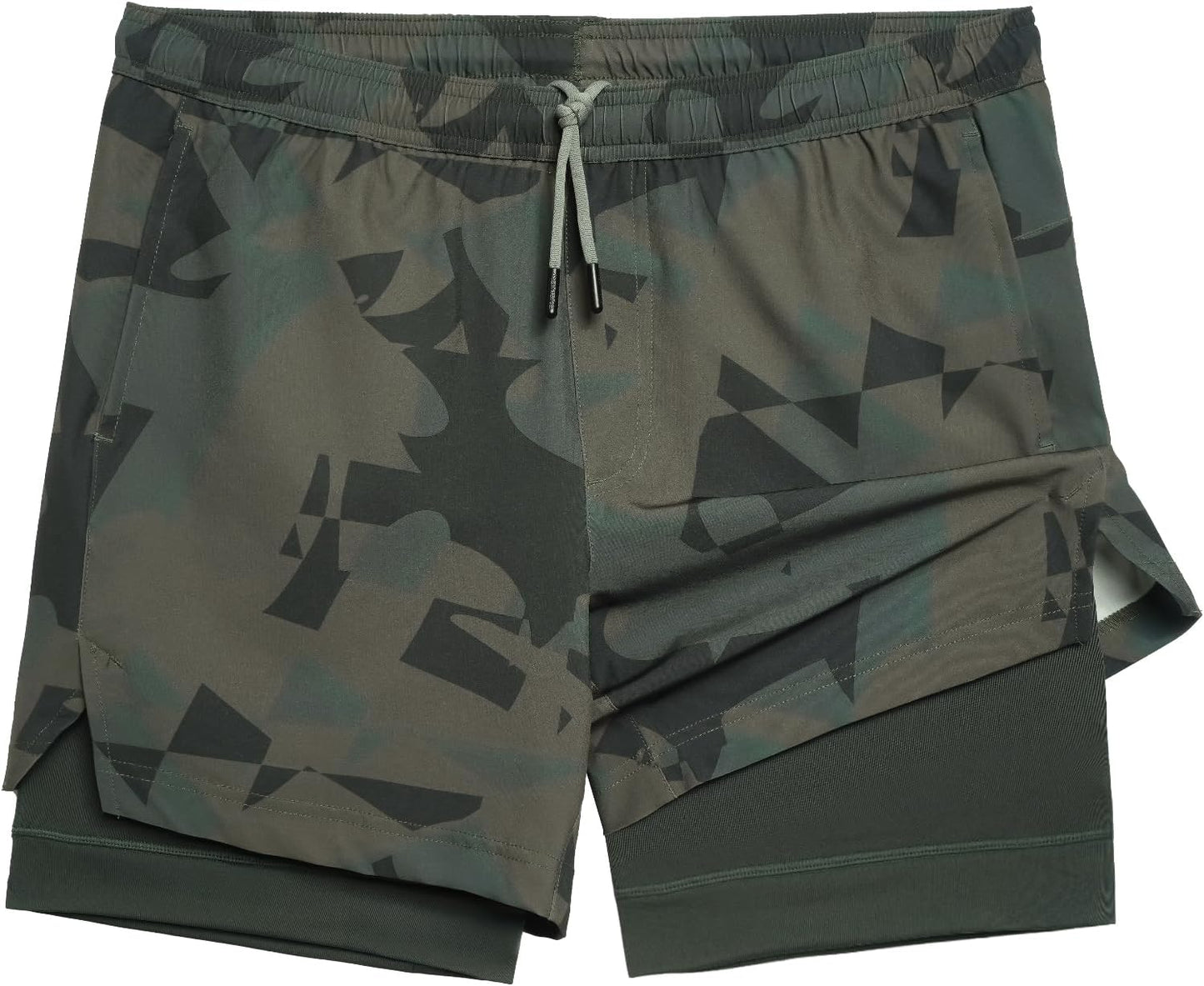 maamgic Mens 2 in 1 Workout Shorts with Compression Liner