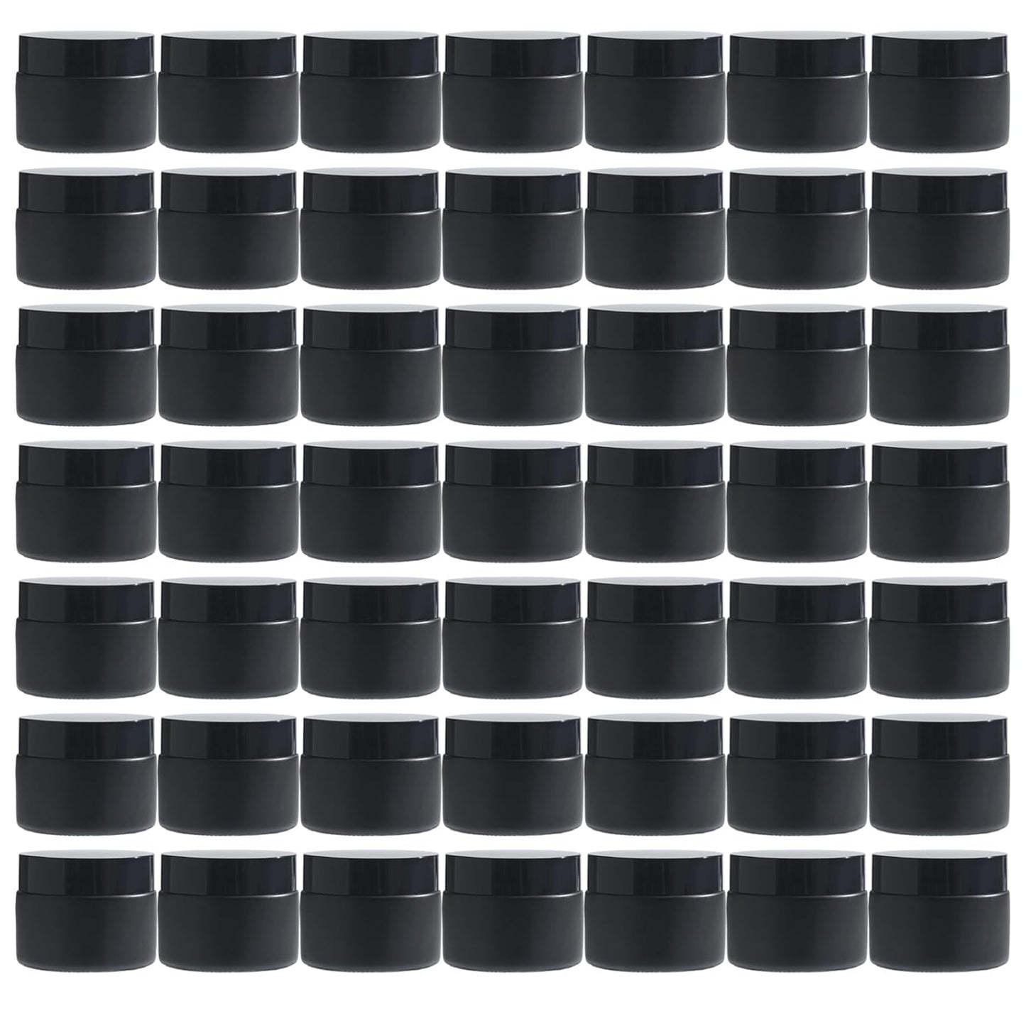 OverNews 2oz Black Glass Jar Travel Size for Cosmetics & More