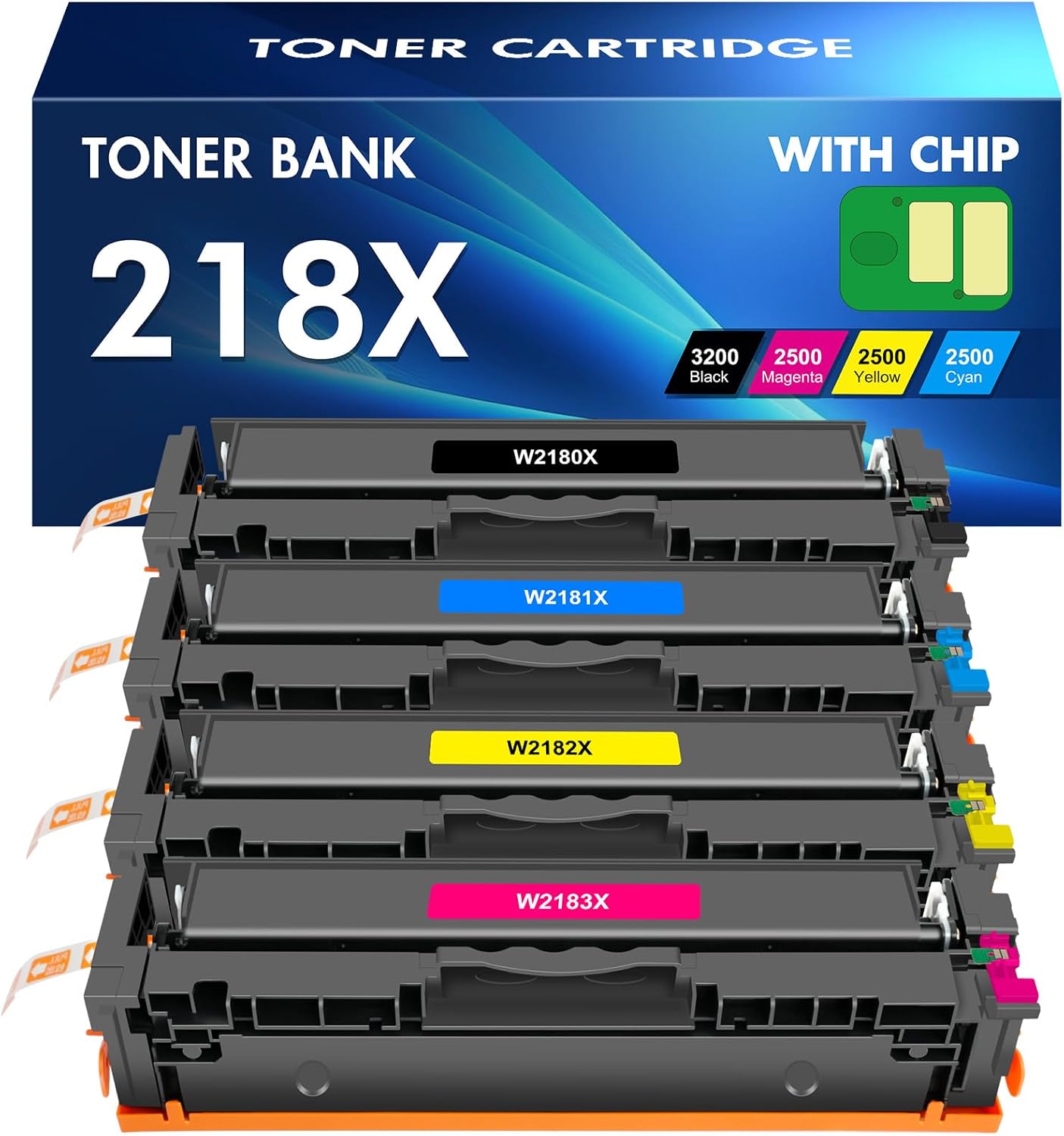 High Yield 218X 218A Toner Cartridges 4 Pack for HP Printers