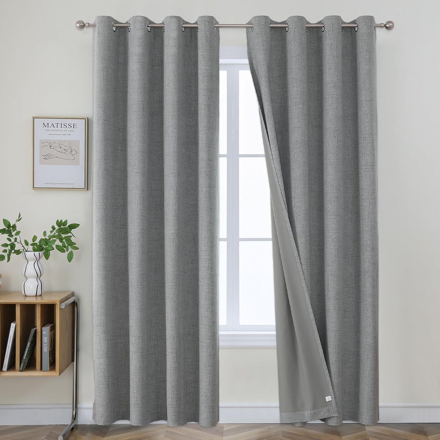 Joydeco Light Grey Blackout Curtains for Living Room and Bedroom