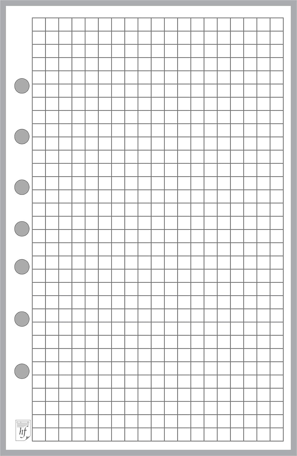 7-Hole Graph Paper Refill for 7-Ring Notebooks 0.25 Grid - Handy Size