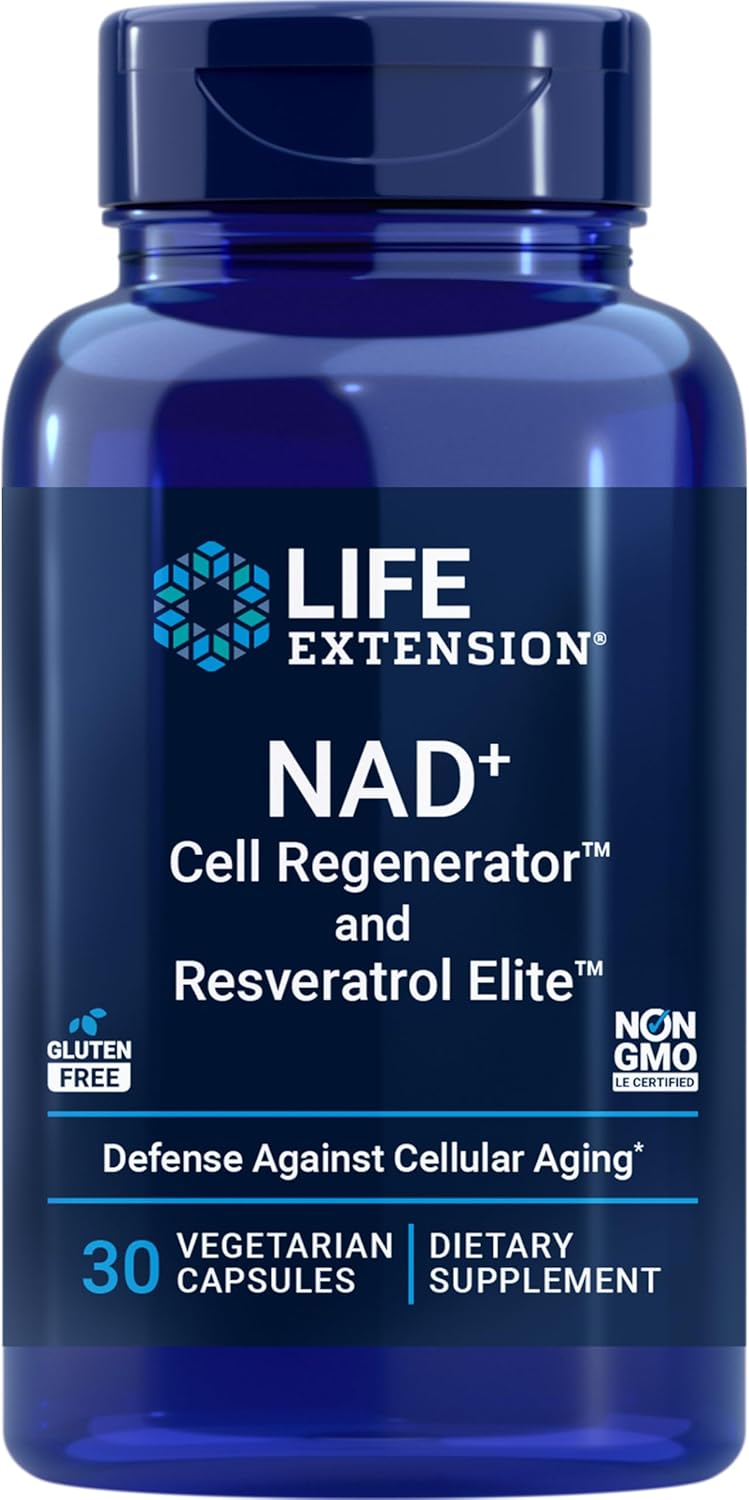 NAD+ Cell Regenerator and Resveratrol Elite for Healthy Aging