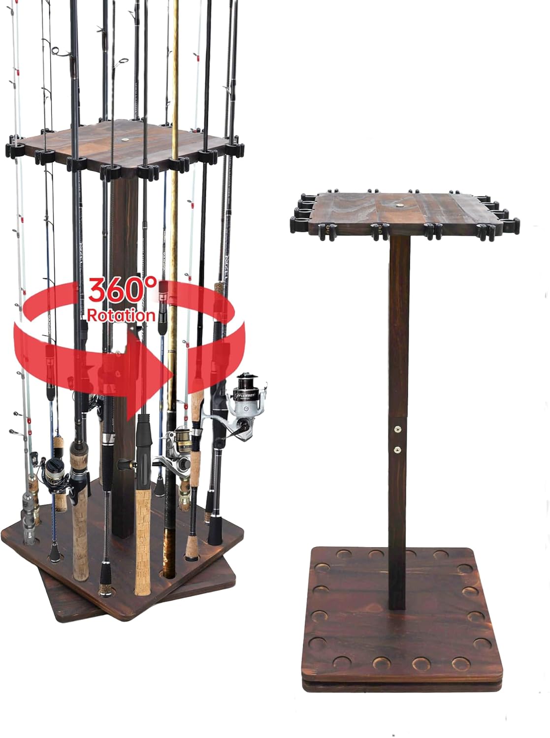 360 Rotating Fishing Rod Holder - 16-Rod Capacity